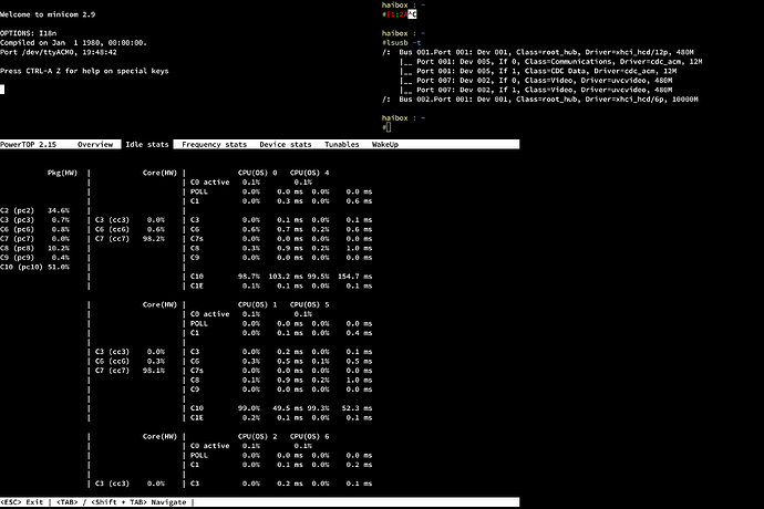 down to pc10=51% with minicom running